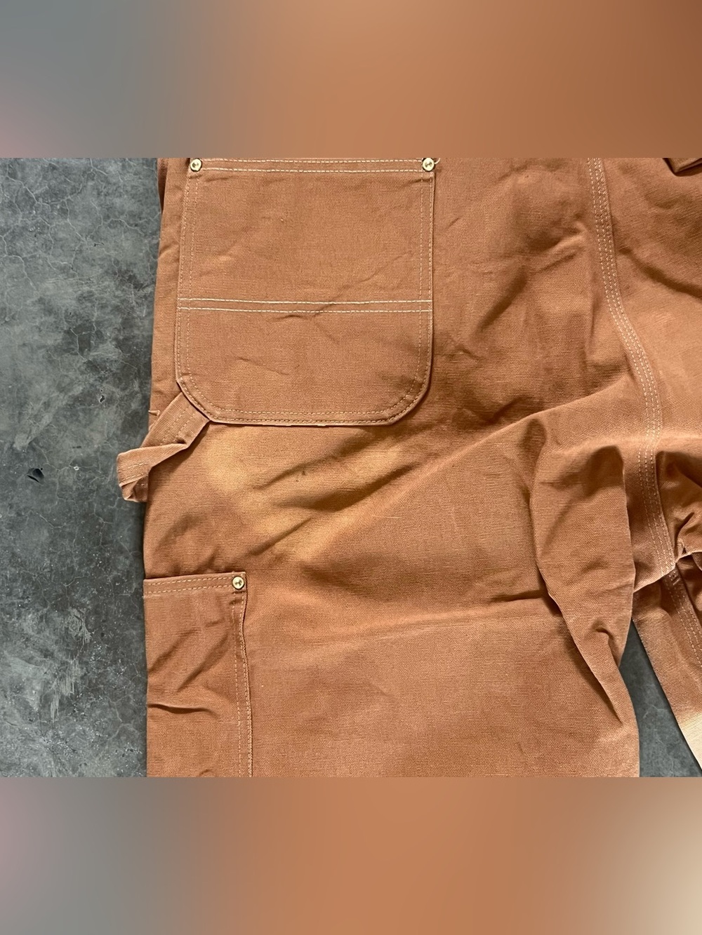 Vintage 80’s early 90’s Carhartt double-knee bib overalls in brown canvas 44x30 - Picture 11 of 11